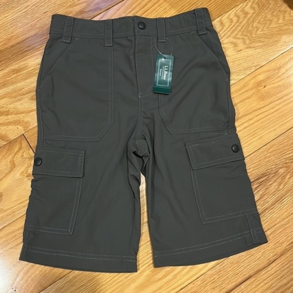 NWT L.L. Bean Boys Cargo Trekking Shorts in Slate Grey 8​